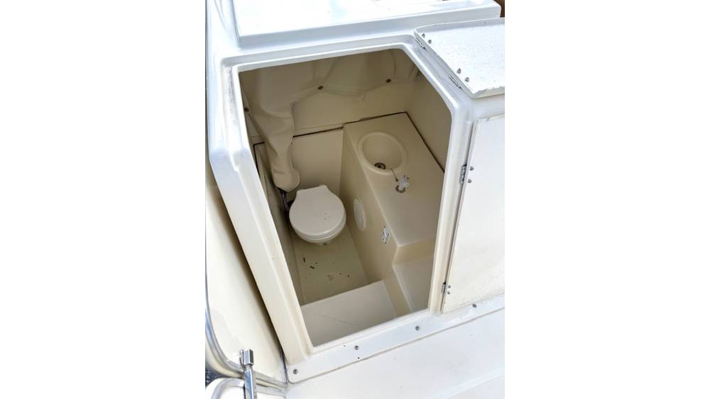 Fiberglass toilet seat for recreational and commercial pontoon boats