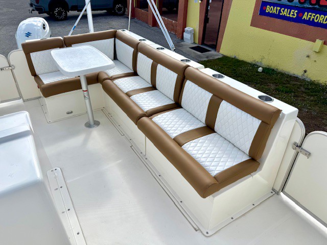"Fiberglass marine seating cushion set for recreational and commercial pontoon boats"
